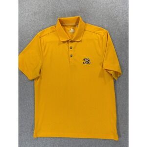 LSU Tigers Stitched Logo Campus Short Sleeve Polo Shirt (Men's Medium) Yellow